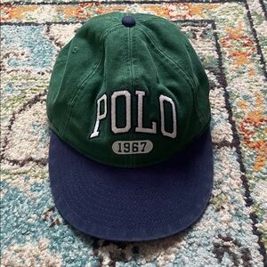 Polo 1967 Green and Blue washed twill cap mama